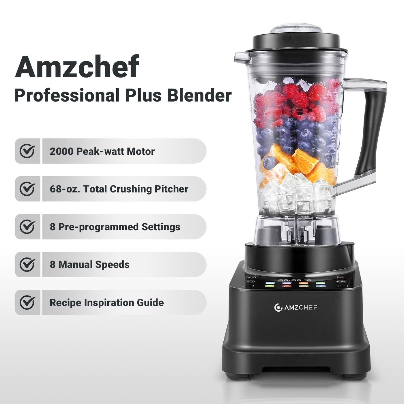 AMZCHEF’s 8 in 1 Professional Blender,  2000W , 2L Jug