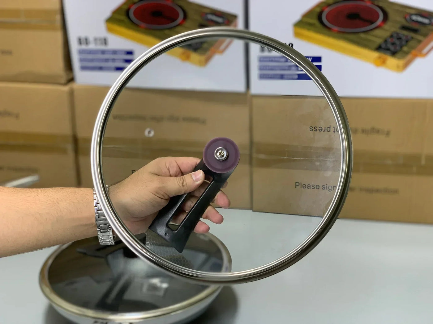 Laser  Coated Deep Frying Pan Non Stick and HoneyComb Pattern