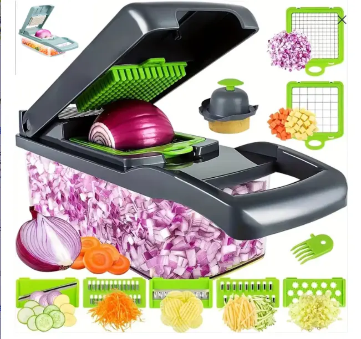 12 In 1 Multifunctional Vegetable Chopper. Slicer Dicer Cutter with Container