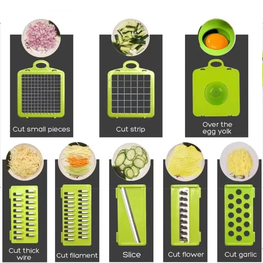 12 In 1 Multifunctional Vegetable Chopper. Slicer Dicer Cutter with Container