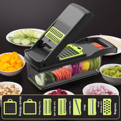 12 In 1 Multifunctional Vegetable Chopper. Slicer Dicer Cutter with Container