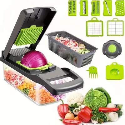 12 In 1 Multifunctional Vegetable Chopper. Slicer Dicer Cutter with Container
