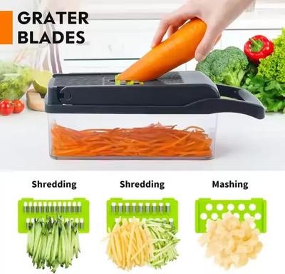 12 In 1 Multifunctional Vegetable Chopper. Slicer Dicer Cutter with Container