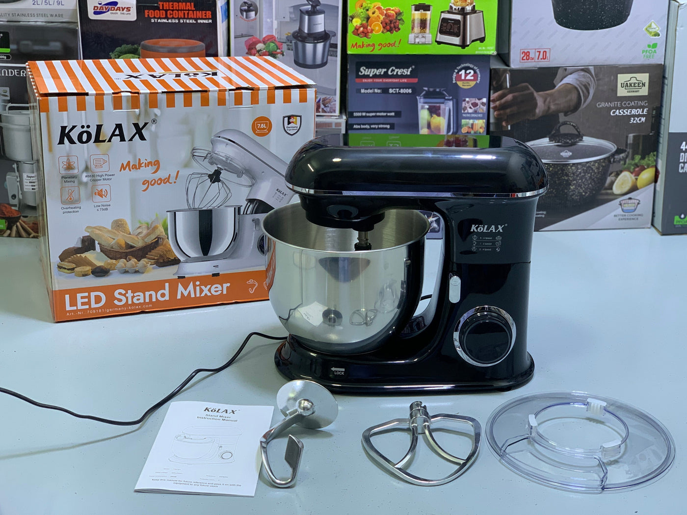 KOLAX’s LED Stand Mixer| 2000W| 7.8L bowl capacity