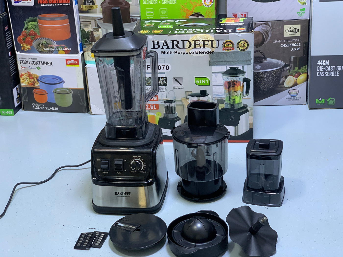 Bardefu 6 in 1 Juicer Stainless Steel Blades Full Copper Motor