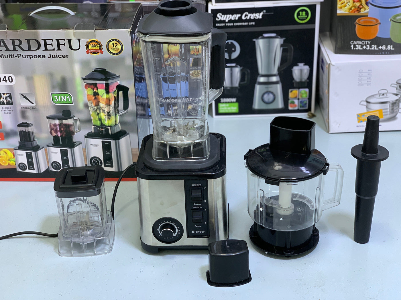 Bardefu 3 in 1 Blender , Chopper and Grinder Model: BF-5040 Copper Motor 9500w and 2.5L