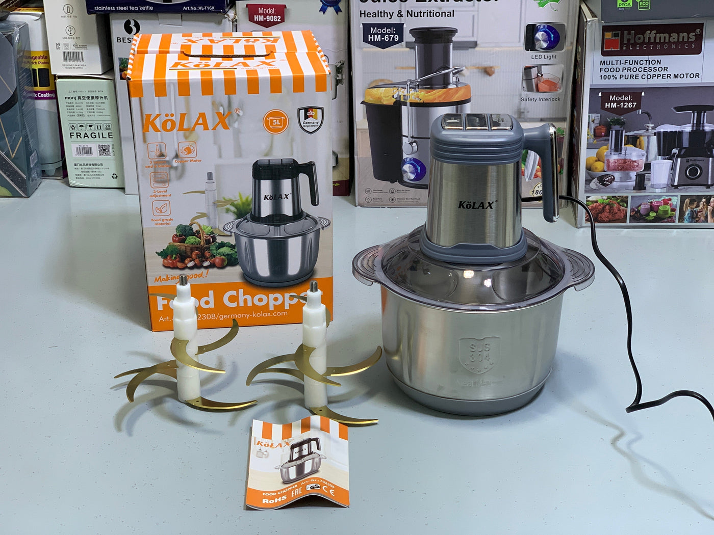 Kolax Meat Chopper with Double Stainless Steel Blades