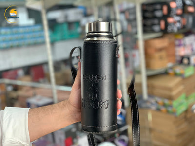 Vacuum Hot & Cold Bottles with Leather Cover  1100 ML Stainless Steel  Hot Selling Item