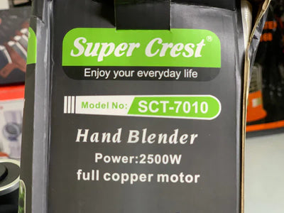 Super crest hand blender stainless steel blade 2500w Model: SCT-7010