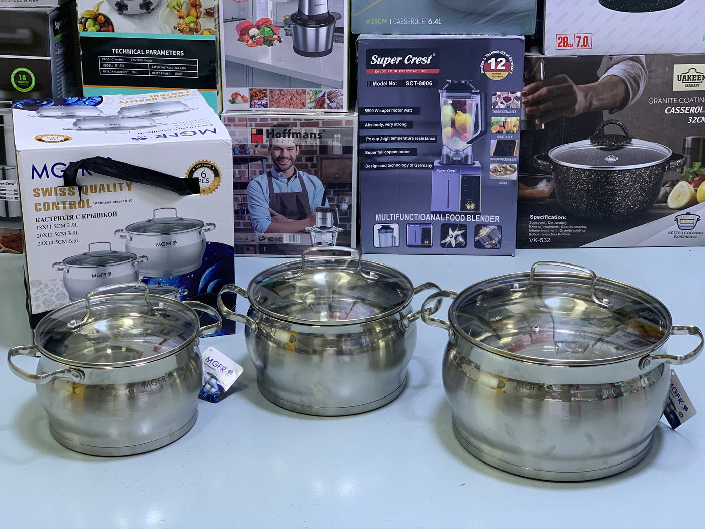 MGFR’s 6 Pieces Cookware Set , Swiss Quality Control, Stainless Steel