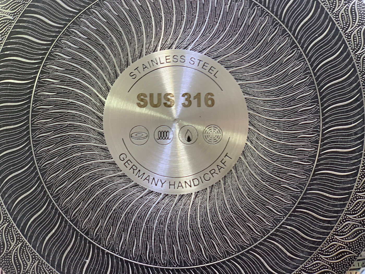 Laser Coating Frying Pan Stainless Steel Honeycomb Pattern Skillet without Lid