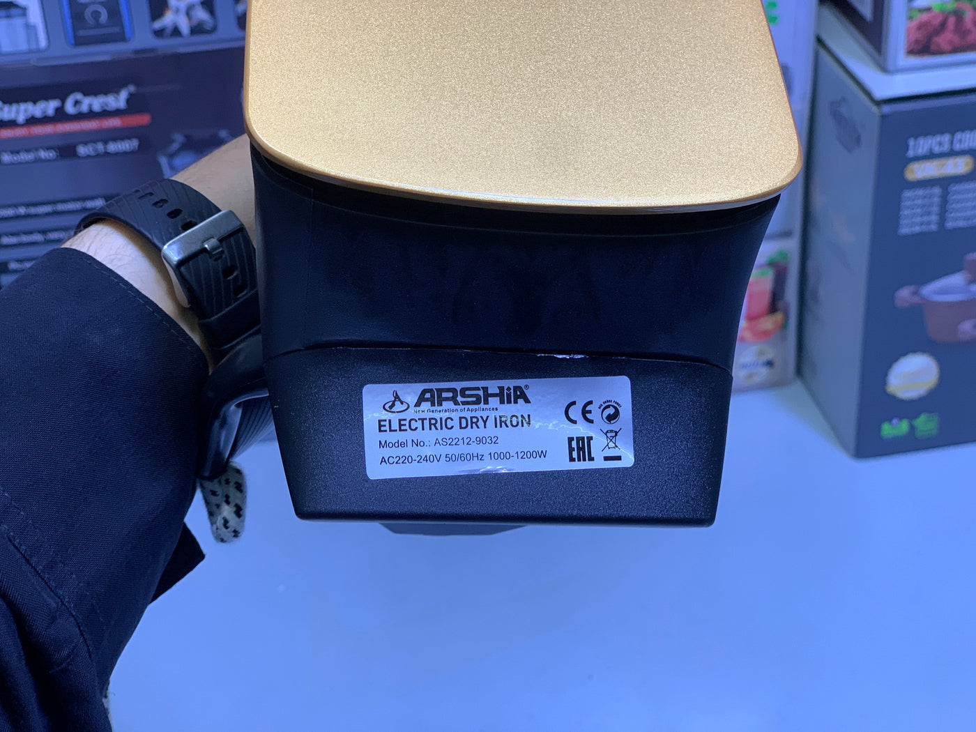 Arshia Electric Dry iron 1200w , Ceramic Non Stick Soleplate