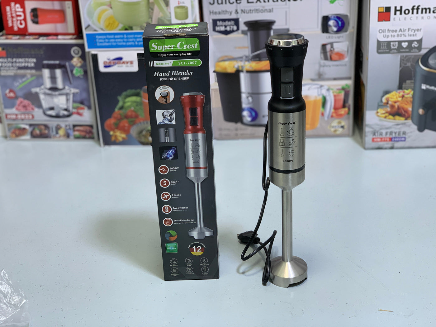 Super Crest Hand Blender Stainless Steel Blades Model: STC-7007