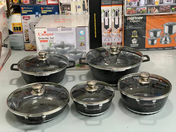 Unique Brand Non Stick Die Cast 10 Pieces Cookware Set