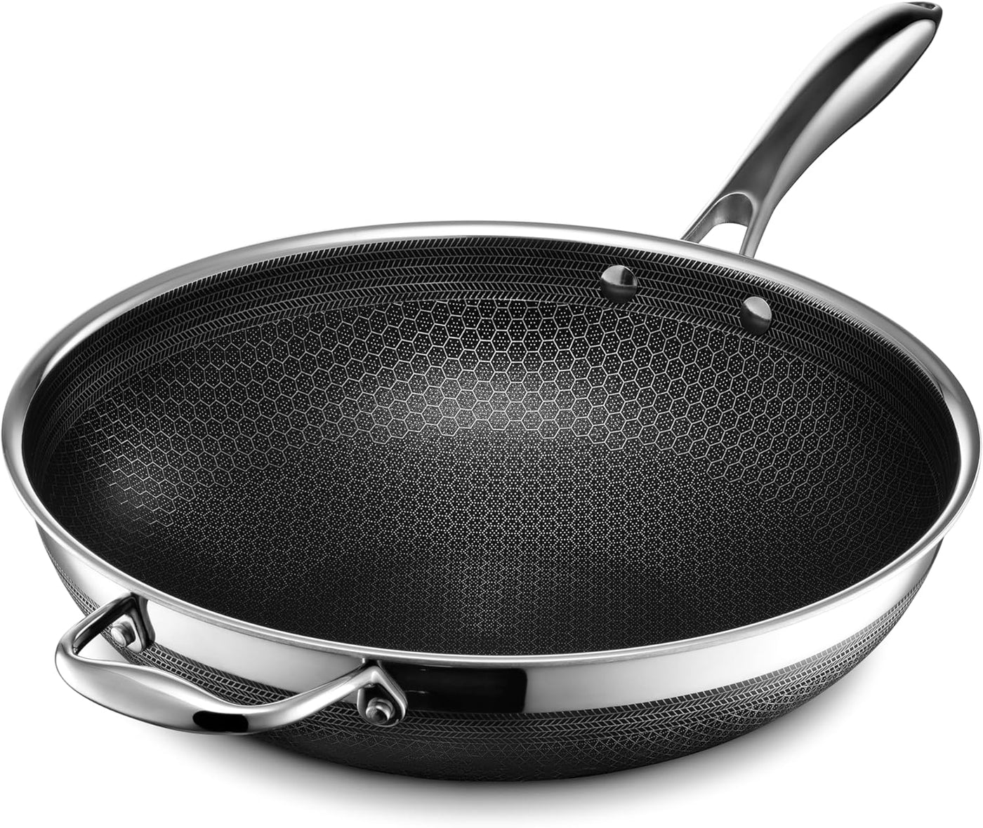 Laser  Coated Deep Frying Pan Non Stick and HoneyComb Pattern