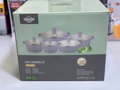 Original Germany UAKEEN 10 Pieces Cookware set Granite Coating