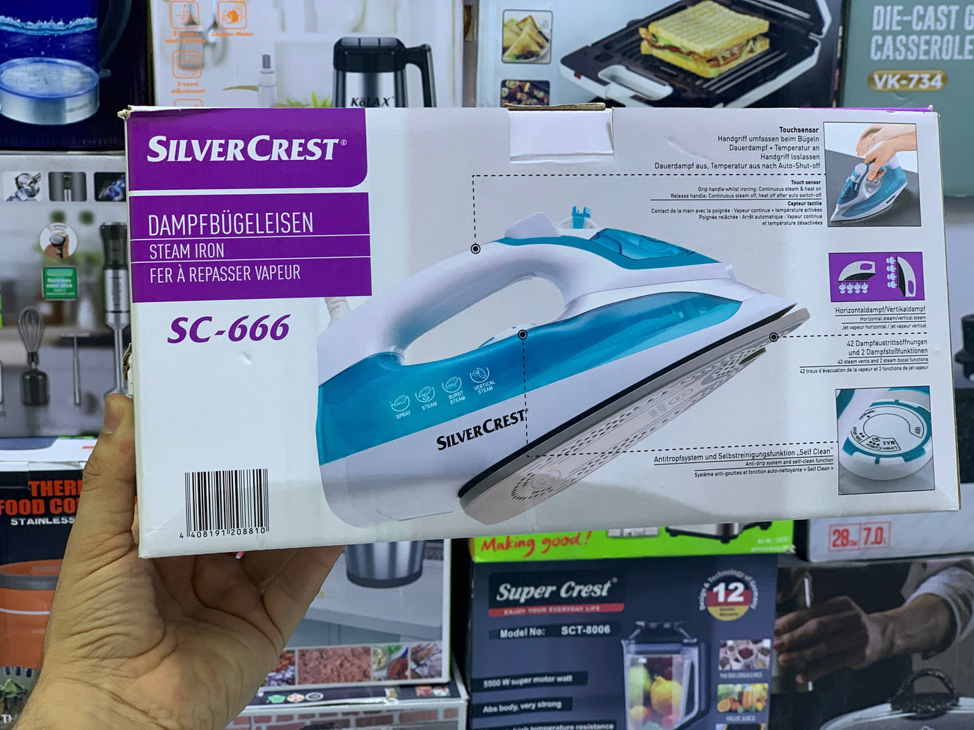 Silver Crest Steam iron Non Stick Ceramic coating 2600w Model: SC-666