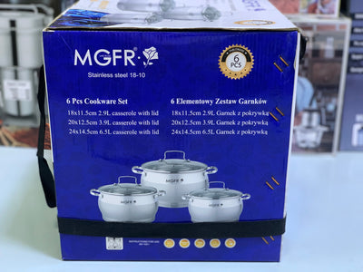 MGFR’s 6 Pieces Cookware Set , Swiss Quality Control, Stainless Steel