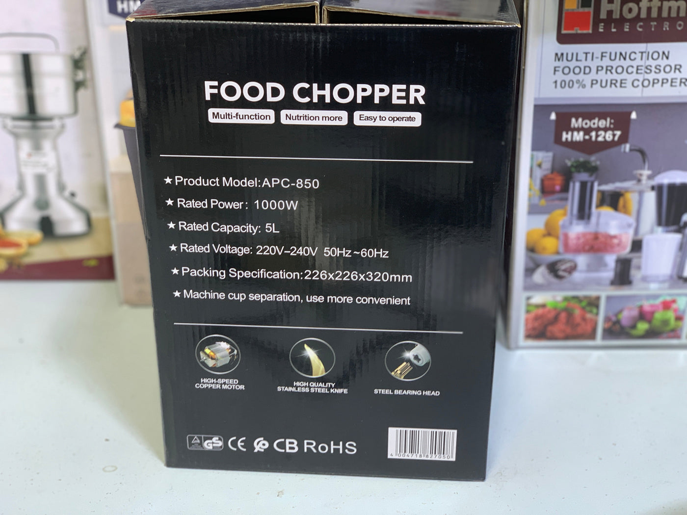 Ancher Plus Food Chopper and Grinder 5L and 1000w with Double Blades Model l: APC-850