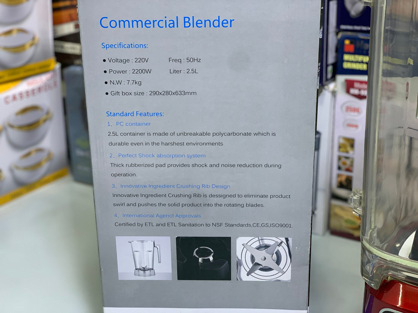 Lekker Commercial Blender Stainless Steel Vacuum Based
