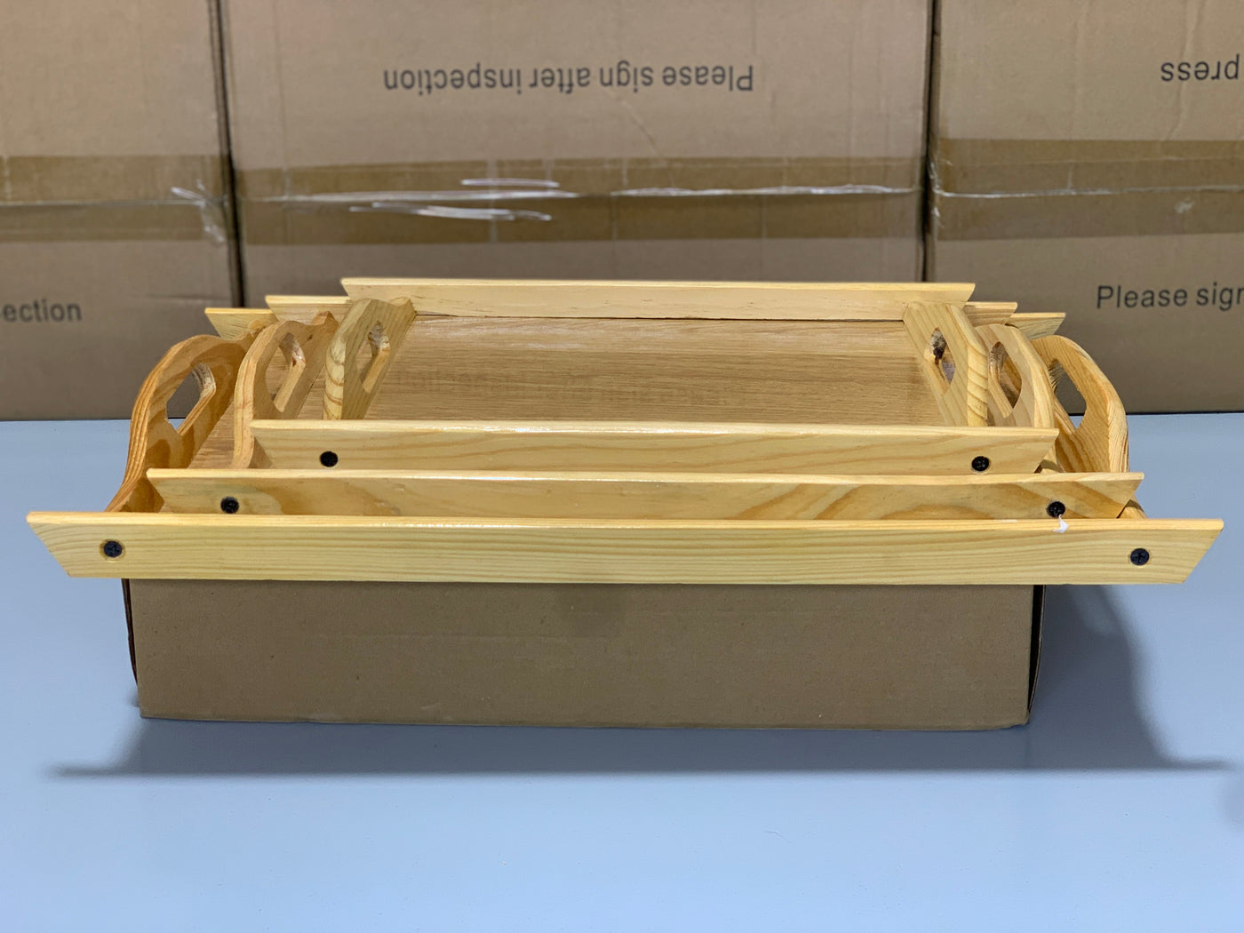 Wooden Serving Trays 3 Pieces