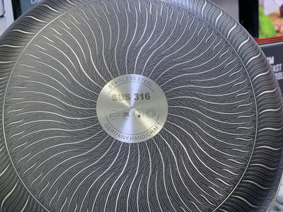 Laser Coating Frying Pan Stainless Steel Honeycomb Pattern Skillet without Lid