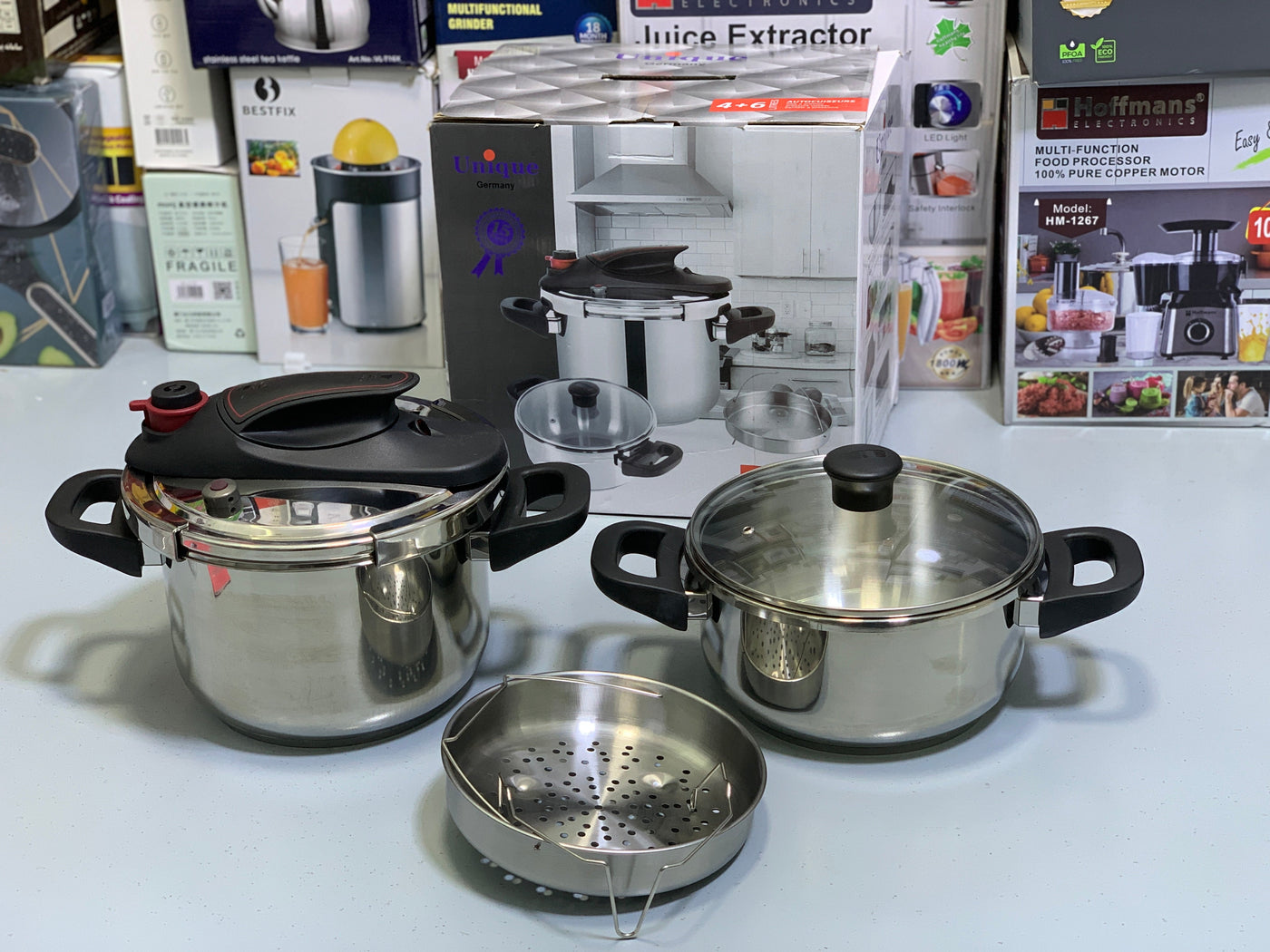 Unique Germany Designed 3 in 1 Pressure Cooker Stainless Steel 4L and 6L