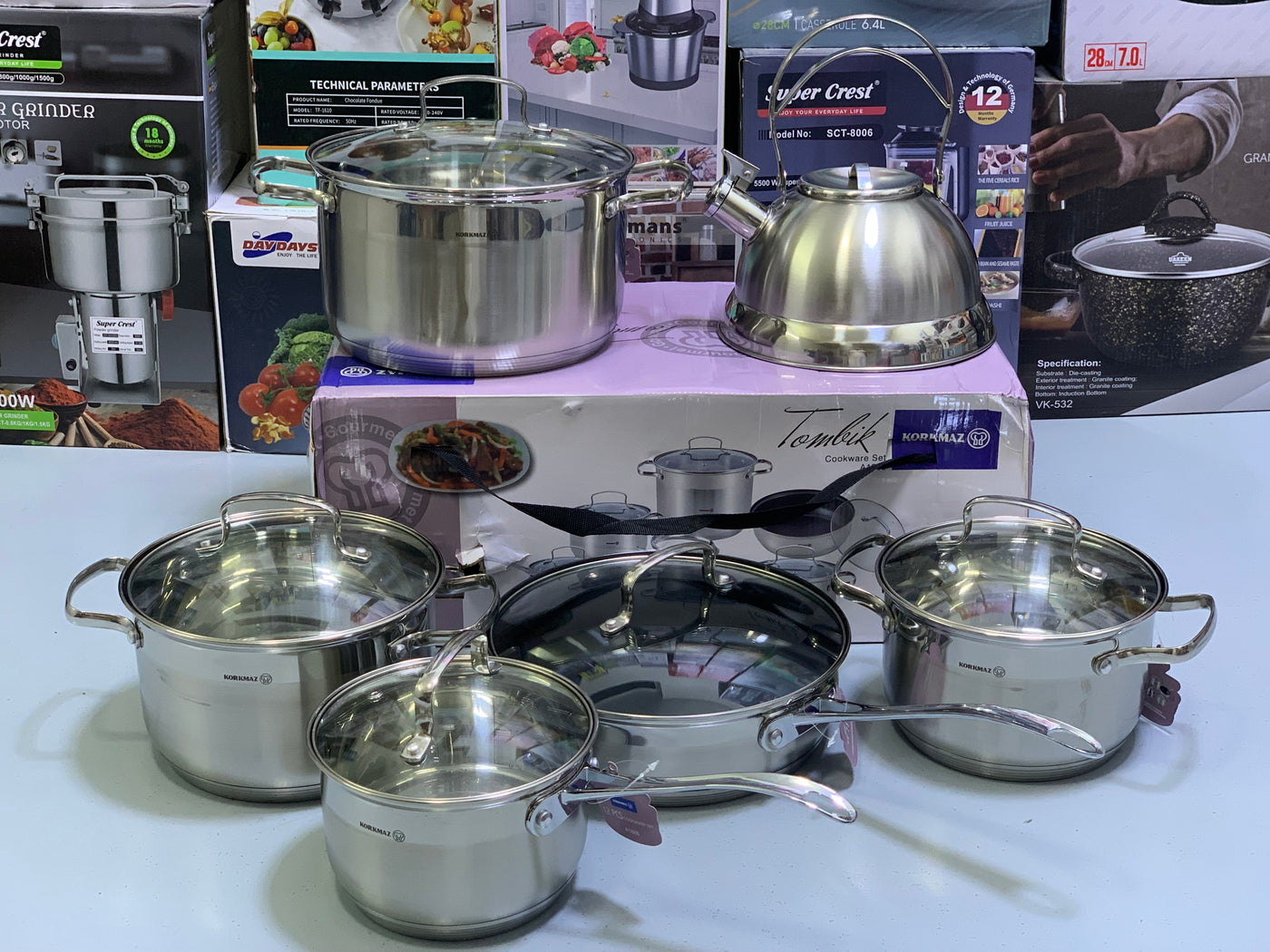 Korkmaz 12 Pieces Cookware Sets A1889 Stainless Steel