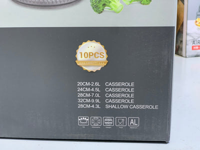 UAKEEN 10 Pieces Cookware Set| Granite Coated Ser