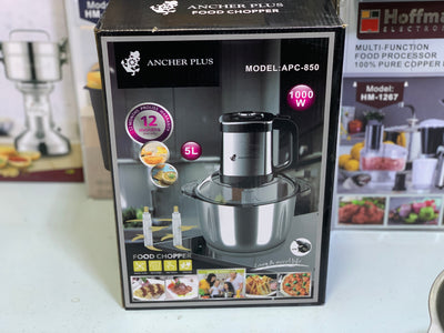 Ancher Plus Food Chopper and Grinder 5L and 1000w with Double Blades Model l: APC-850