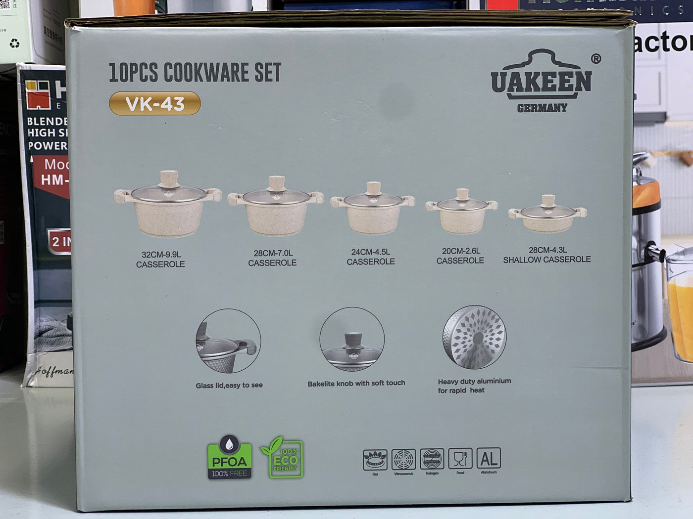 UAKEEN 10 Pieces Cookware Set| Granite Coated Ser