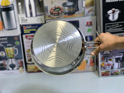 Korkmaz Cookware Set 9 Pieces Stainless Steel induction base