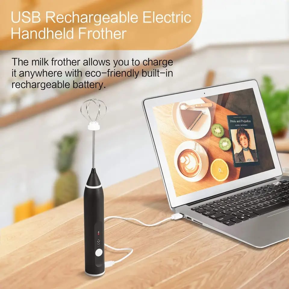 2 In 1 Multifunctional USB Rechargeable Coffee Beater