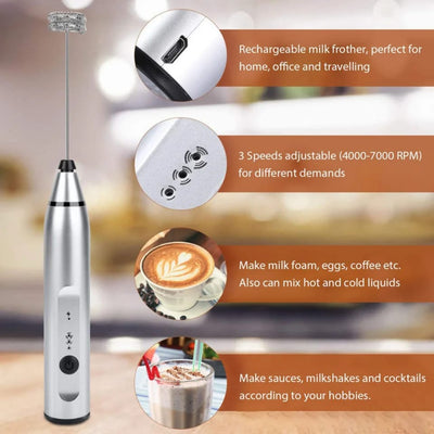 2 In 1 Multifunctional USB Rechargeable Coffee Beater
