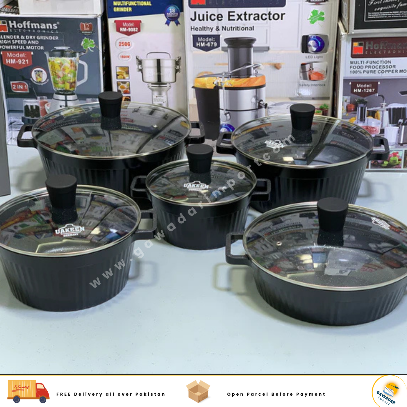 Original Germany UAKEEN 10 Pieces Cookware set Granite Coating
