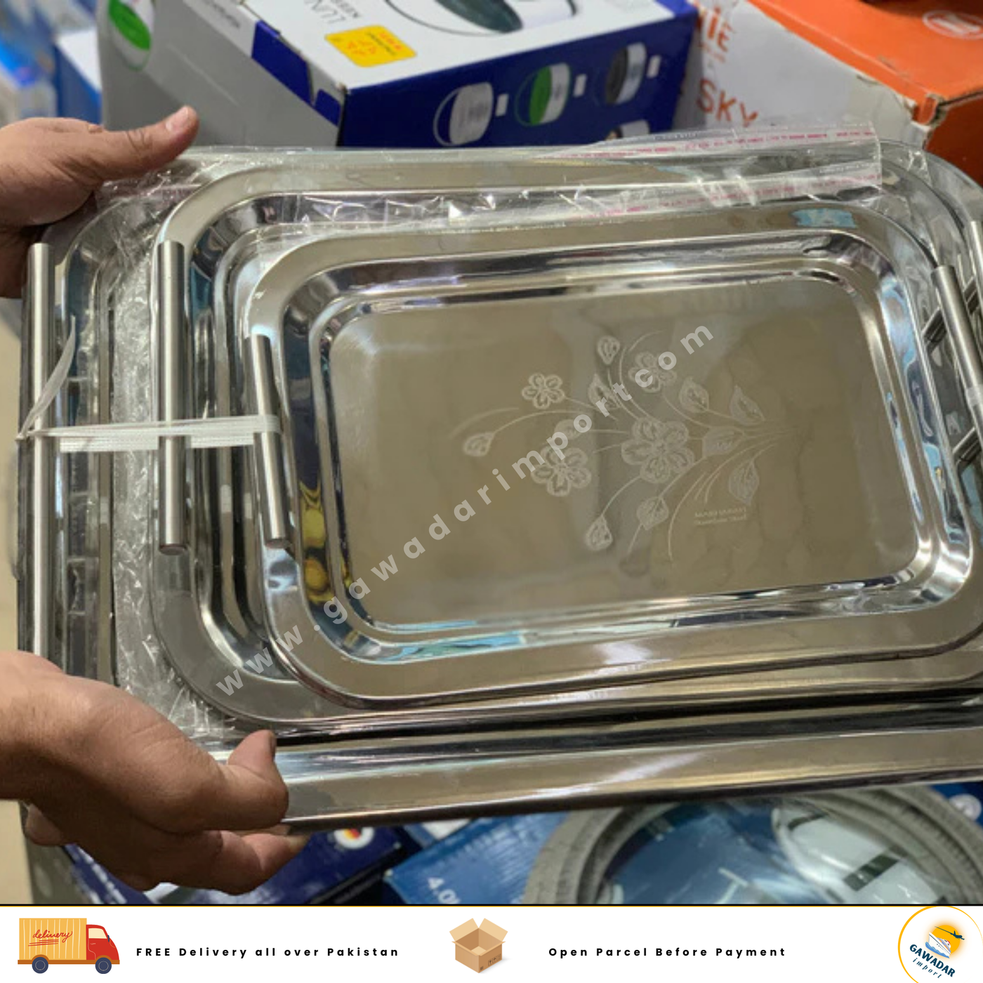 Serving Tray Silver 3 in 1