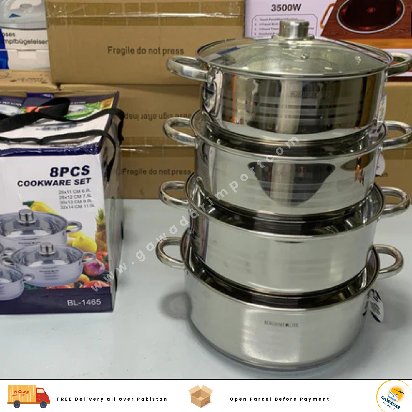 8PCS Cookware Set | 8 Pieces Stainless Steel Cookware Set