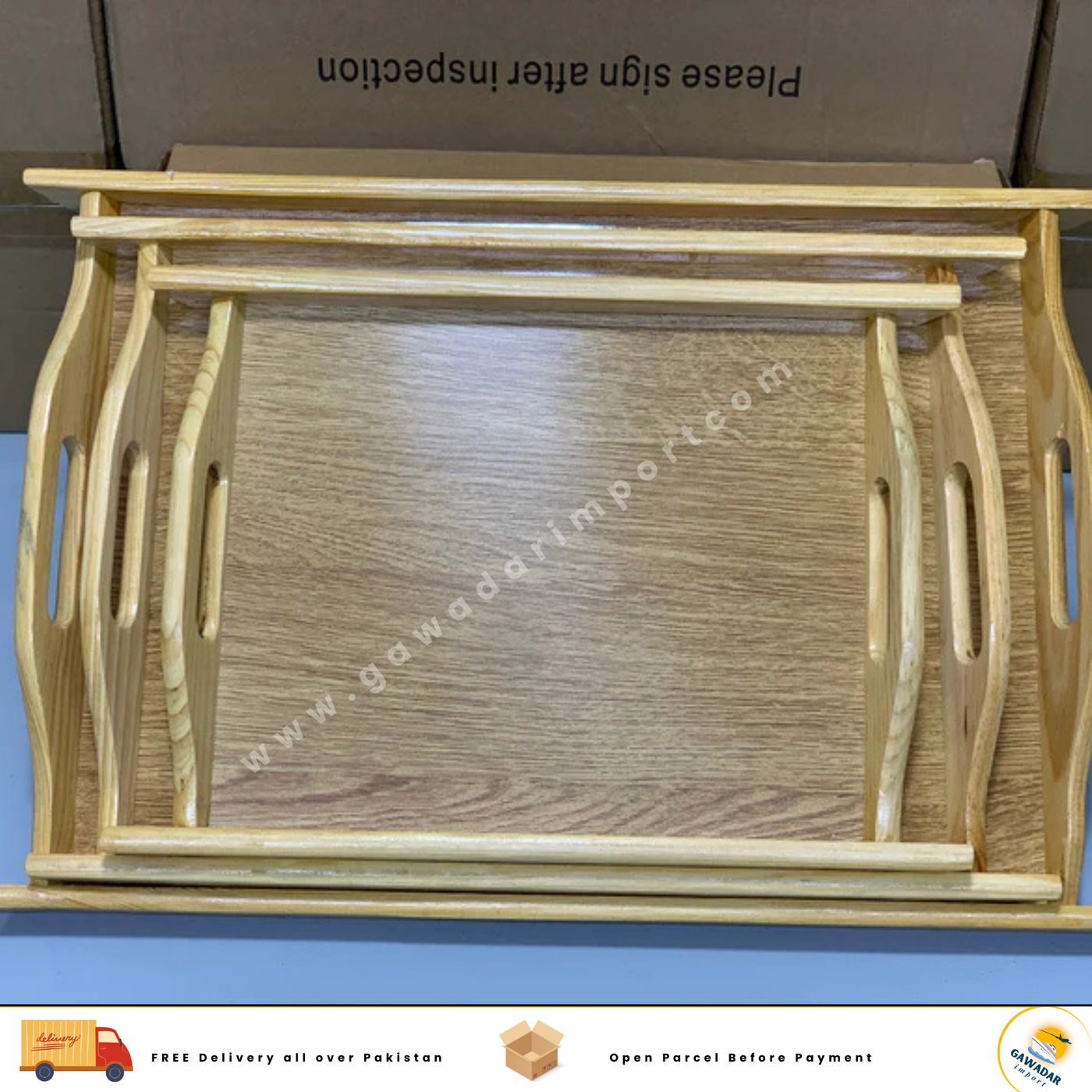 Wooden Serving Trays 3 Pieces