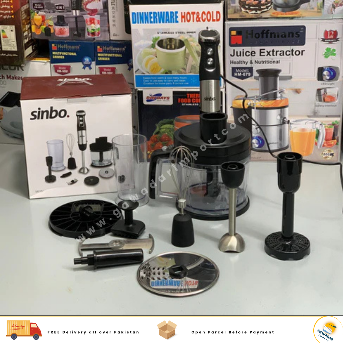 SINBO Stand Mixer and Blender Set Stainless Steel