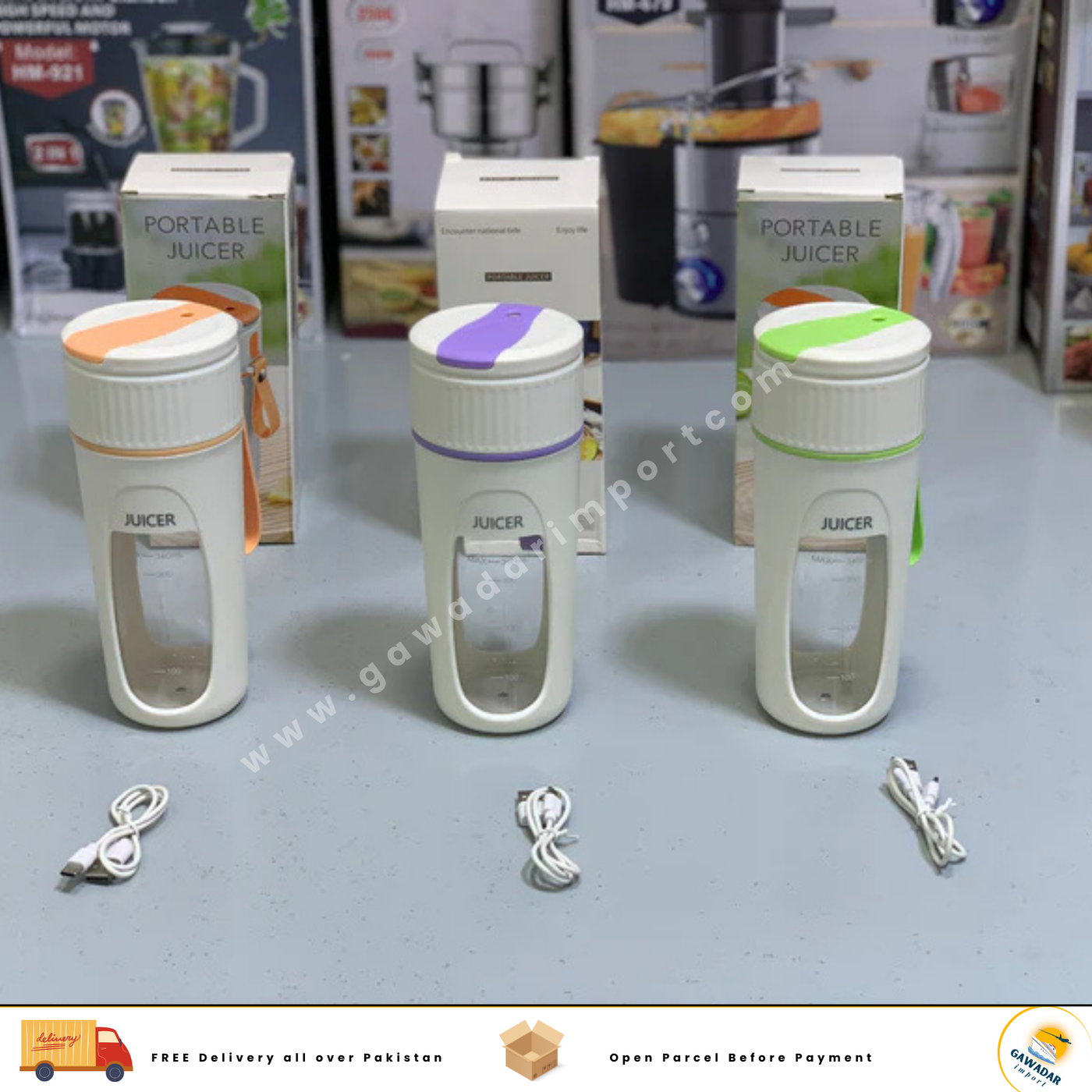 Powerful Mini Portable Juicer with 8 Stainless steel Blades For smoothie shakes