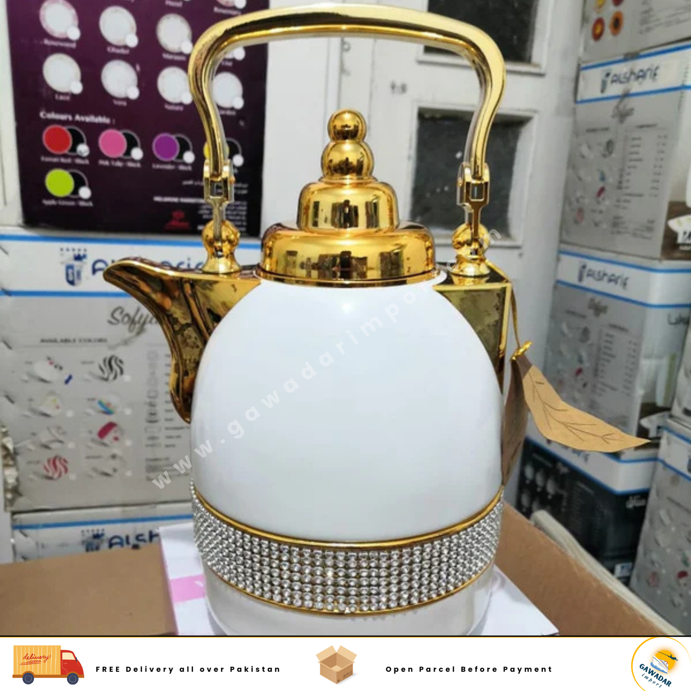 Arabian Insulation Pot Thermos Thermos Glass Bile Kettle Water Bottle (Color: White)