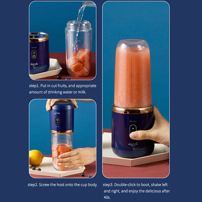 Mini Juice Blender with a Stylish Portable Bottle  Six 6 Stainless Sharp Blades