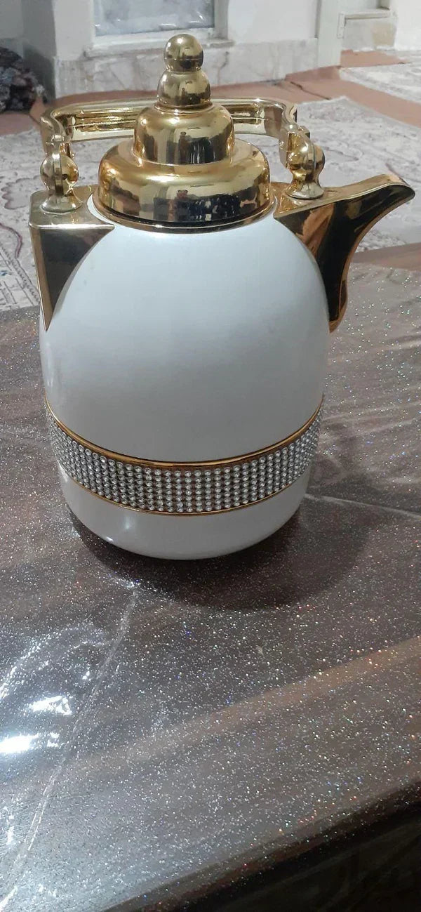 Arabian Insulation Pot Thermos Thermos Glass Bile Kettle Water Bottle (Color: White)