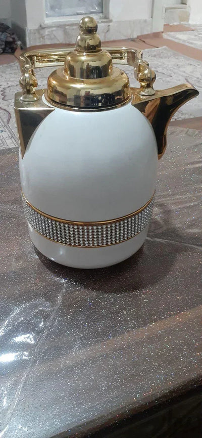 Arabian Insulation Pot Thermos Thermos Glass Bile Kettle Water Bottle (Color: White)