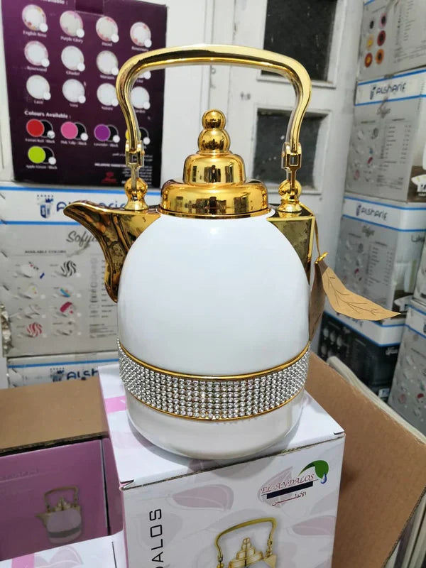 Arabian Insulation Pot Thermos Thermos Glass Bile Kettle Water Bottle (Color: White)